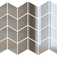Зеркальная мозаика ромб скат СЕРЕБРО